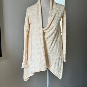 LULU BRAVO Asymmetrical Multiway Cashmere Cream Cardigan - Size medium